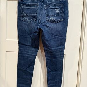 Buckle Blue Skinny Jeans with Stretch and Tapered Fit